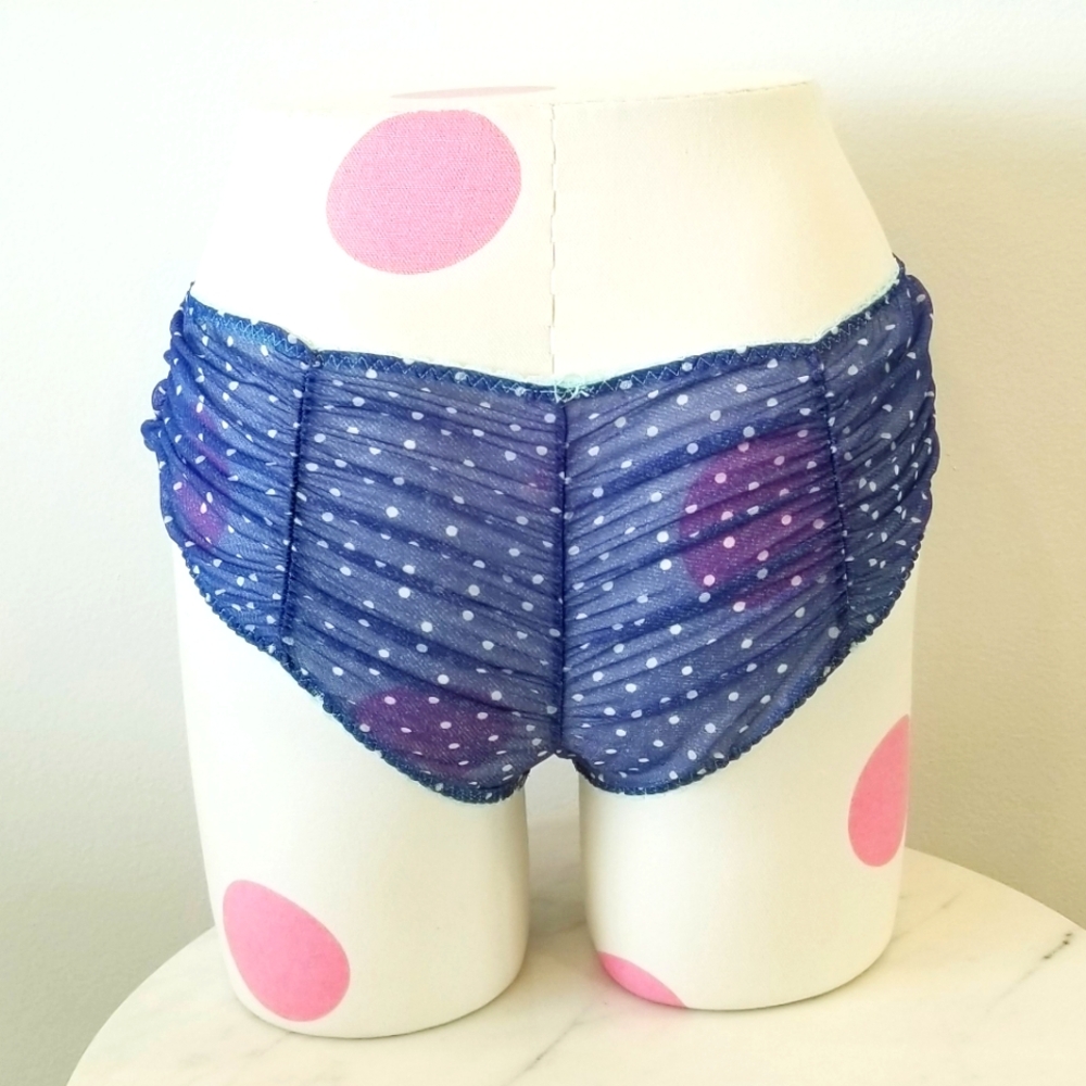 Victoria's Secret Vintage Polka Dot Push-up Bra & Bikini Panty Set NWT Ruching - Picture 8 of 13